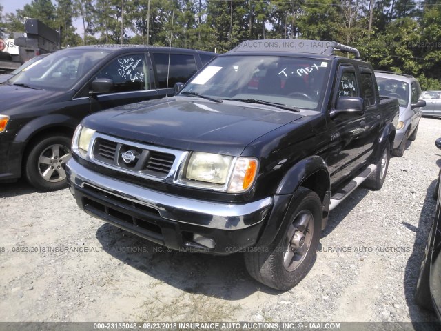 1N6ED27T2YC425443 - 2000 NISSAN FRONTIER CREW CAB XE/CREW CAB SE BLACK photo 2