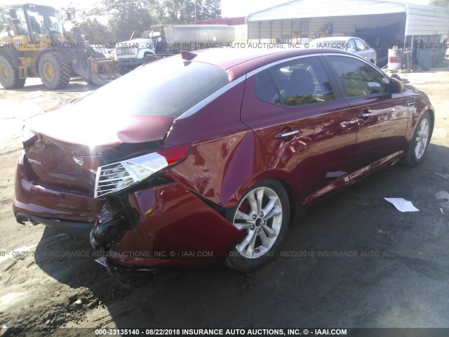 KNAGN4A77B5154310 - 2011 KIA OPTIMA EX/SX RED photo 4