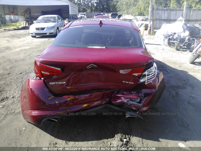 KNAGN4A77B5154310 - 2011 KIA OPTIMA EX/SX RED photo 6