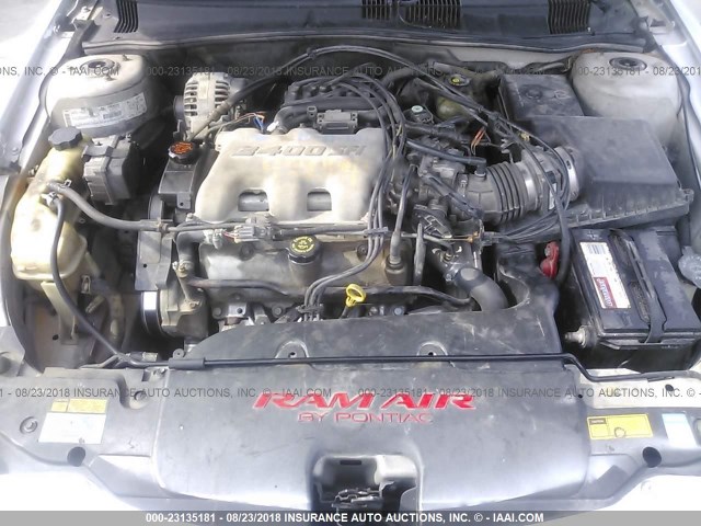 1G2NW12E61M611331 - 2001 PONTIAC GRAND AM GT SILVER photo 10