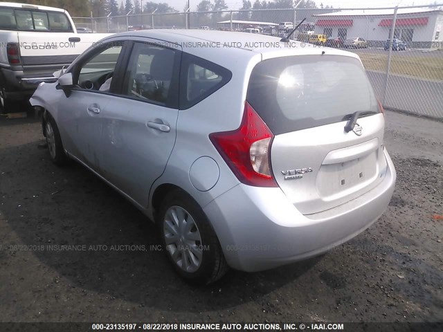 3N1CE2CP2FL418058 - 2015 NISSAN VERSA NOTE S/S PLUS/SV/SL/SR SILVER photo 3