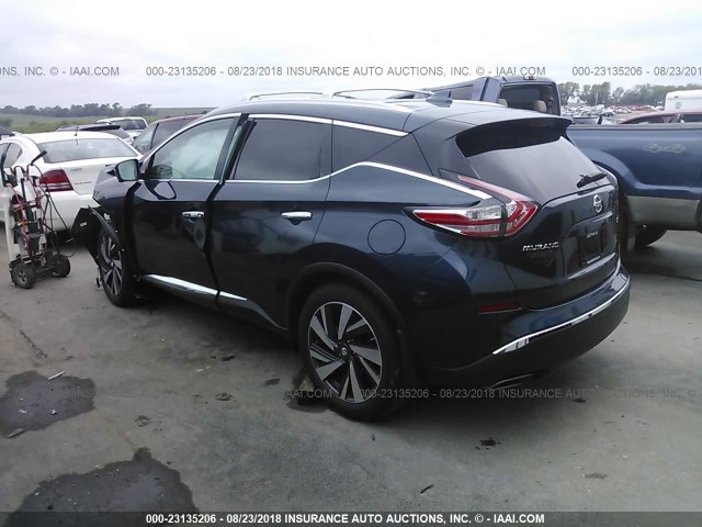 5N1AZ2MHXGN142189 - 2016 NISSAN MURANO S/SL/SV/PLATINUM BLUE photo 3