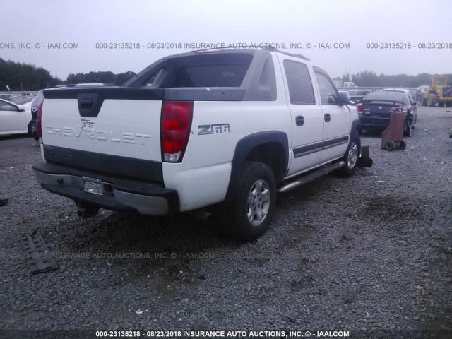 3GNEC12T74G203745 - 2004 CHEVROLET AVALANCHE C1500 WHITE photo 4