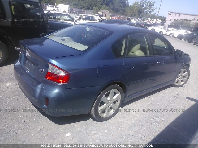 4S3BL676994215167 - 2009 SUBARU LEGACY 2.5 GT BLUE photo 4