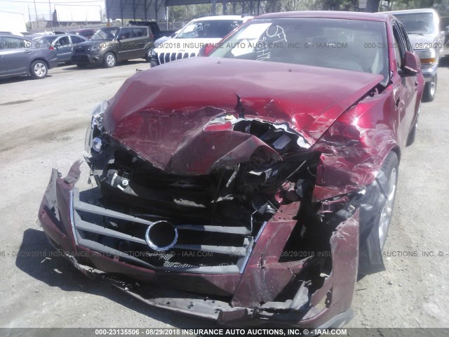 1G6DR57V380161737 - 2008 CADILLAC CTS HI FEATURE V6 RED photo 6