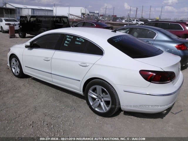 WVWBN7AN3DE554011 - 2013 VOLKSWAGEN CC SPORT WHITE photo 3