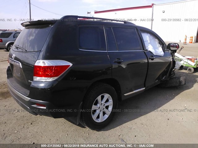 5TDBK3EH5CS150786 - 2012 TOYOTA HIGHLANDER SE BLACK photo 4