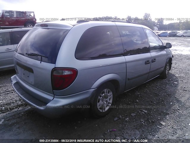 1D4GP24R85B183466 - 2005 DODGE GRAND CARAVAN SE BLUE photo 4