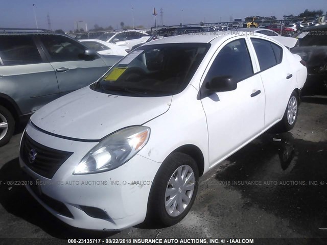 3N1CN7AP3CL824071 - 2012 NISSAN VERSA S/SV/SL WHITE photo 2