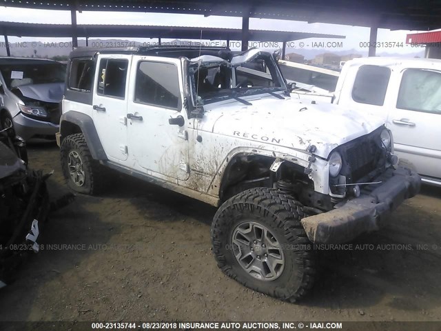 1C4BJWDG1EL245010 - 2014 JEEP WRANGLER UNLIMITE SPORT WHITE photo 1