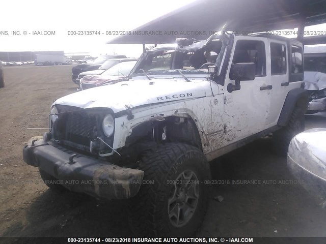 1C4BJWDG1EL245010 - 2014 JEEP WRANGLER UNLIMITE SPORT WHITE photo 2