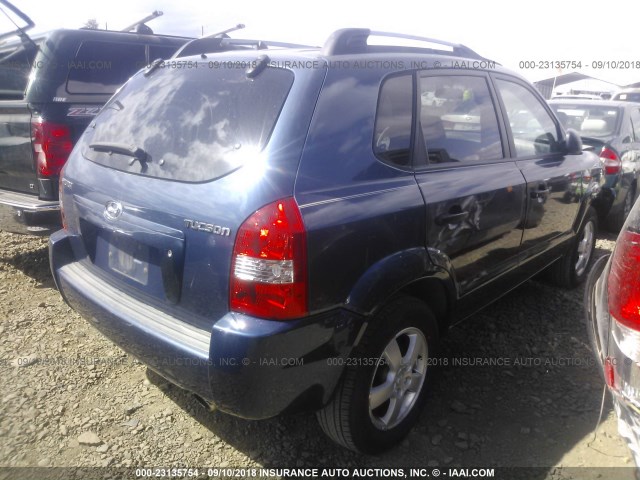 KM8JM12B35U070200 - 2005 HYUNDAI TUCSON GL BLUE photo 4