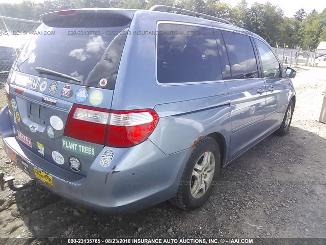 5FNRL38626B029325 - 2006 HONDA ODYSSEY EXL BLUE photo 4