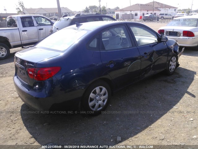 KMHDU46D59U690675 - 2009 HYUNDAI ELANTRA GLS/SE BLUE photo 4