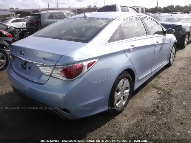 KMHEC4A44CA027475 - 2012 HYUNDAI SONATA HYBRID Light Blue photo 4