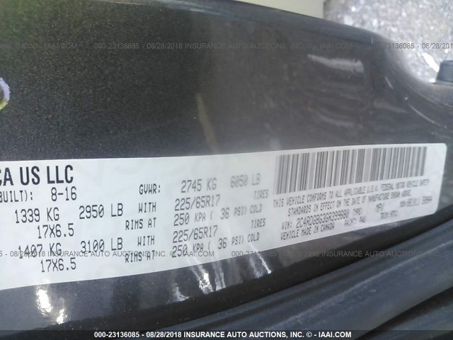 2C4RDGBG3GR399680 - 2016 DODGE GRAND CARAVAN SE GRAY photo 9