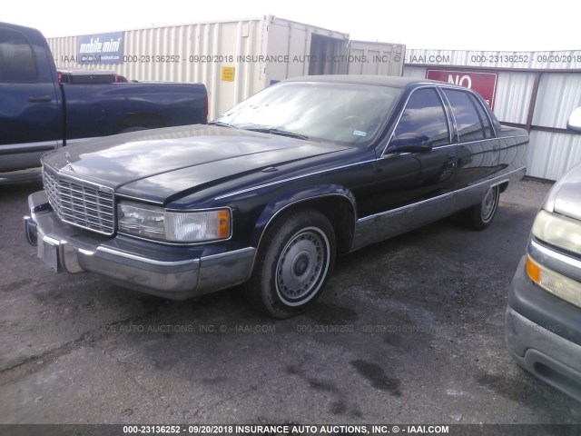 1G6DW52P2SR711546 - 1995 CADILLAC FLEETWOOD BROUGHAM BLUE photo 2