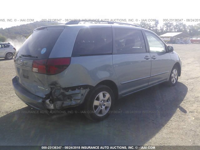 5TDZA23C35S383071 - 2005 TOYOTA SIENNA CE/LE BLUE photo 4