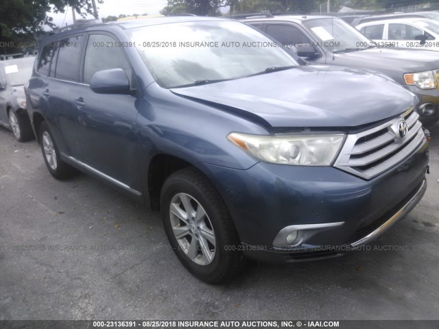 5TDZA3EH6BS014103 - 2011 TOYOTA HIGHLANDER SE BLUE photo 1