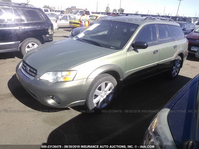 4S4BP61C176335125 - 2007 SUBARU LEGACY OUTBACK 2.5I GREEN photo 2