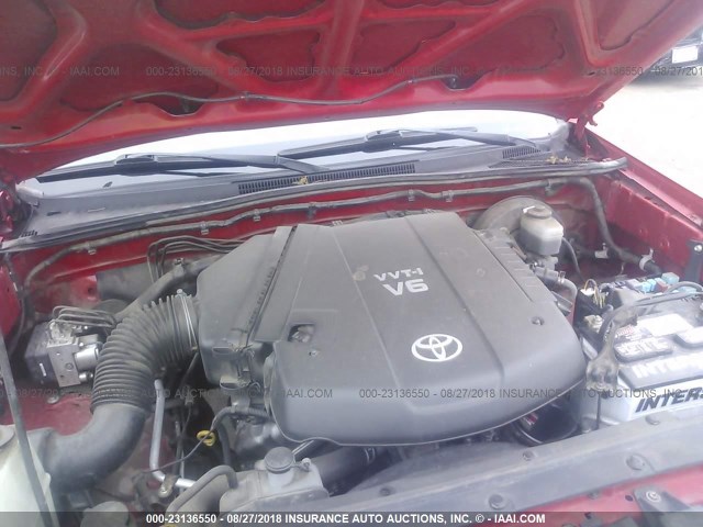 3TMJU62N28M070581 - 2008 TOYOTA TACOMA DOUBLE CAB PRERUNNER RED photo 10