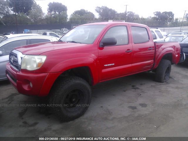 3TMJU62N28M070581 - 2008 TOYOTA TACOMA DOUBLE CAB PRERUNNER RED photo 2