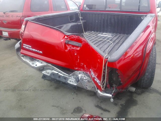 3TMJU62N28M070581 - 2008 TOYOTA TACOMA DOUBLE CAB PRERUNNER RED photo 6