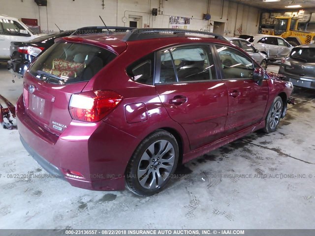 JF1GPAT68FH210880 - 2015 SUBARU IMPREZA SPORT BURGUNDY photo 4