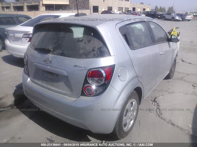 1G1JB6SG5F4142611 - 2015 CHEVROLET SONIC LS SILVER photo 4