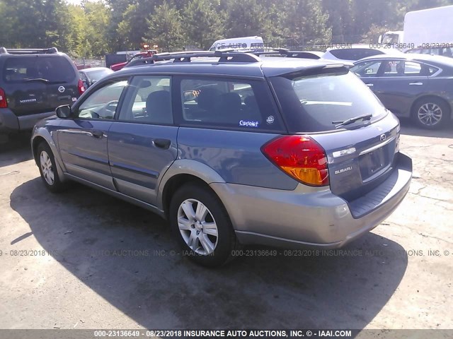 4S4BP61C957367585 - 2005 SUBARU LEGACY OUTBACK 2.5I BLUE photo 3