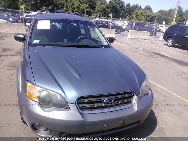 4S4BP61C957367585 - 2005 SUBARU LEGACY OUTBACK 2.5I BLUE photo 6