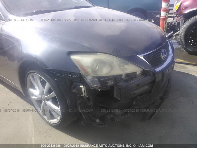 JTHBE262375012637 - 2007 LEXUS IS 350 BLACK photo 6