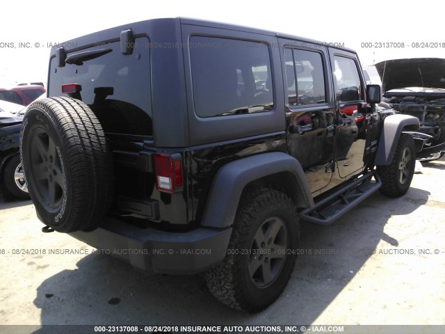 1C4BJWDG5GL114195 - 2016 JEEP WRANGLER UNLIMITE SPORT BLACK photo 4