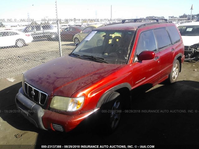 JF1SF65621H753707 - 2001 SUBARU FORESTER S RED photo 2