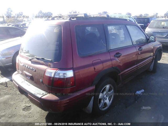 JF1SF65621H753707 - 2001 SUBARU FORESTER S RED photo 4