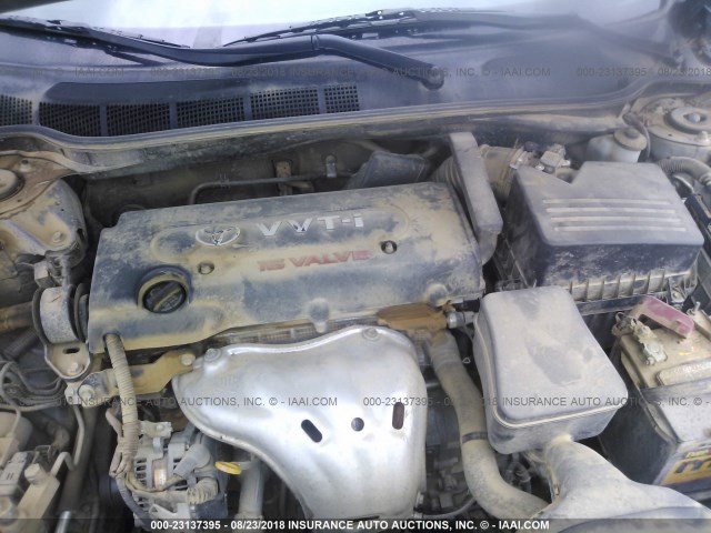 4T1BE46K18U235193 - 2008 TOYOTA CAMRY CE/LE/XLE/SE GRAY photo 10