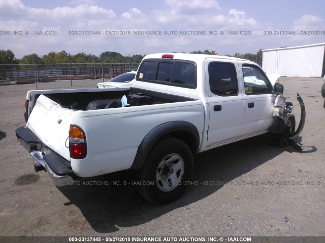 5TEGM92N43Z190051 - 2003 TOYOTA TACOMA DOUBLE CAB PRERUNNER WHITE photo 4