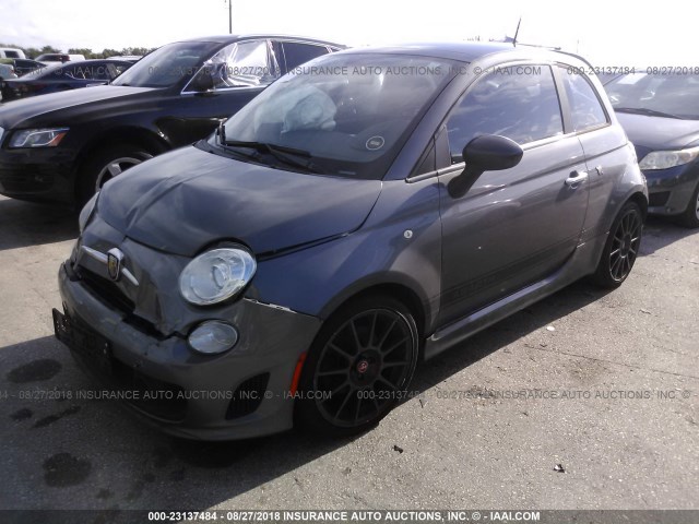 3C3CFFFH9DT515023 - 2013 FIAT 500 ABARTH GRAY photo 2