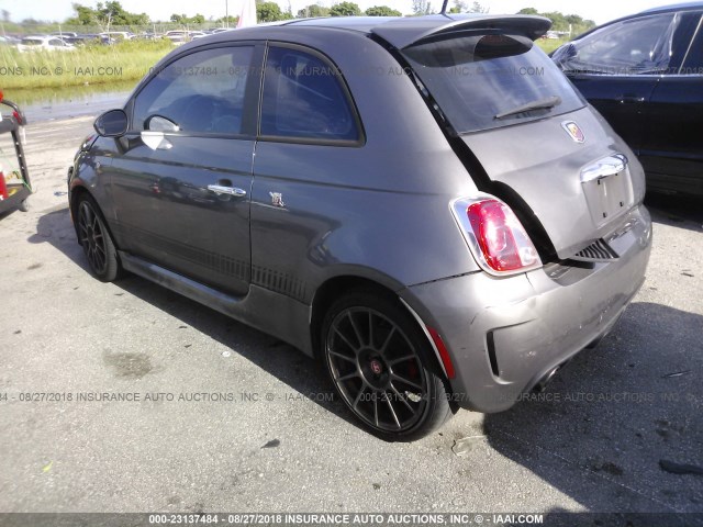 3C3CFFFH9DT515023 - 2013 FIAT 500 ABARTH GRAY photo 3