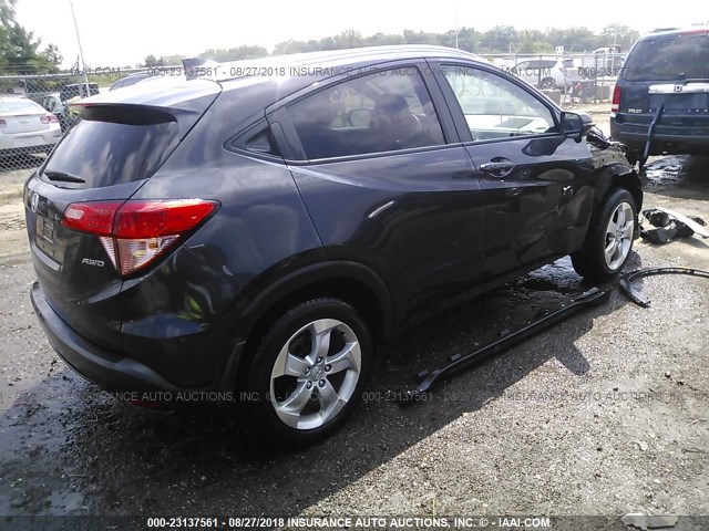 3CZRU6H7XGM738146 - 2016 HONDA HR-V EXL GRAY photo 4