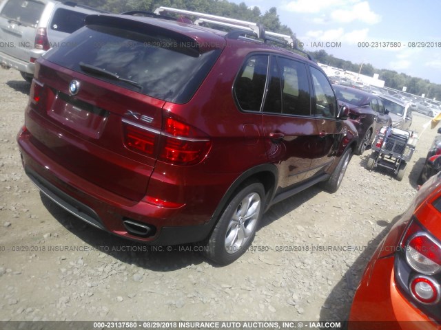 5UXZV8C58CL422551 - 2012 BMW X5 XDRIVE50I RED photo 4