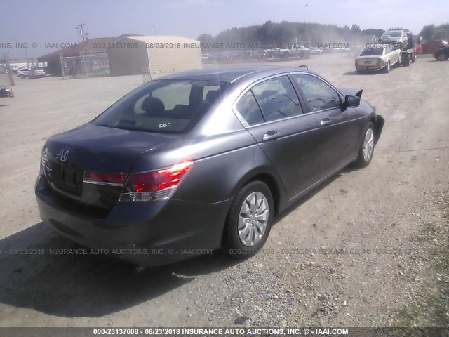 1HGCP2F30BA058775 - 2011 HONDA ACCORD LX GRAY photo 4