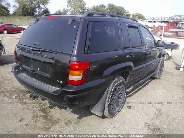 1J4GW58N64C244633 - 2004 JEEP GRAND CHEROKEE LIMITED PURPLE photo 4