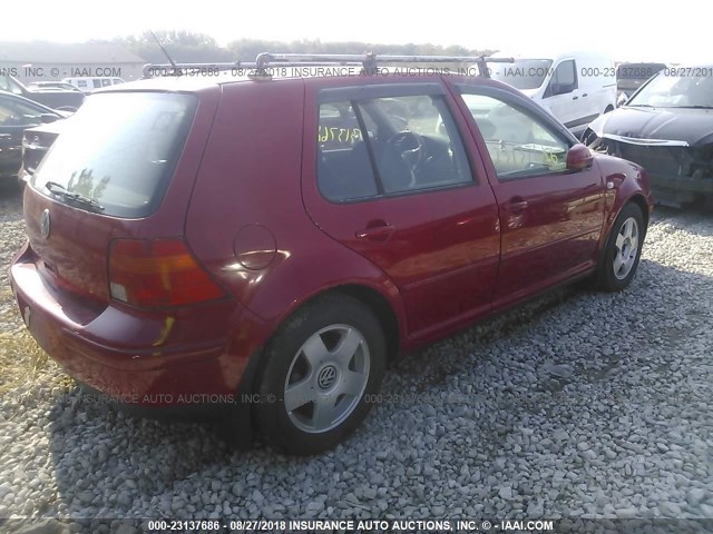 9BWFL61J644045010 - 2004 VOLKSWAGEN GOLF GL RED photo 4