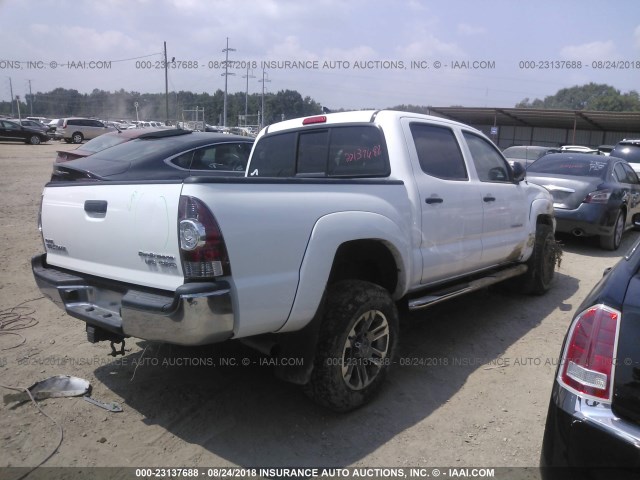 5TFJU4GN4FX080257 - 2015 TOYOTA TACOMA DOUBLE CAB PRERUNNER WHITE photo 4