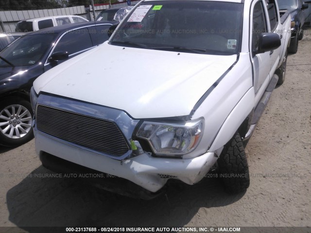 5TFJU4GN4FX080257 - 2015 TOYOTA TACOMA DOUBLE CAB PRERUNNER WHITE photo 6