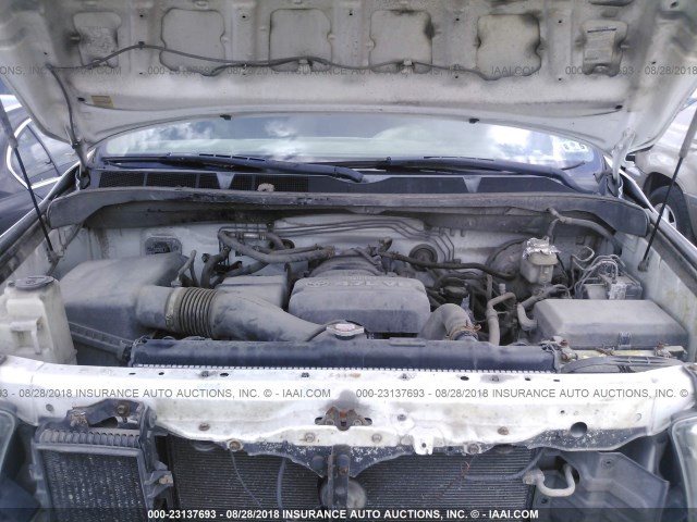 5TFST541X7X001531 - 2007 TOYOTA TUNDRA DOUBLE CAB SR5 WHITE photo 10