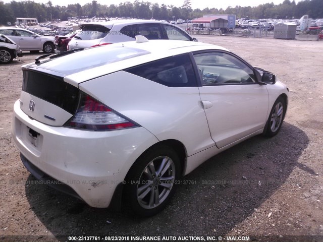 JHMZF1D62BS006656 - 2011 HONDA CR-Z EX WHITE photo 4