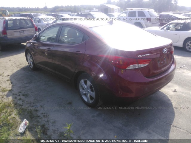 KMHDH4AE6BU130366 - 2011 HYUNDAI ELANTRA GLS/LIMITED RED photo 3