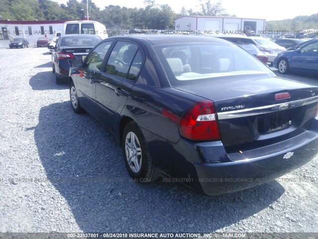 1G1ZS51F96F283885 - 2006 CHEVROLET MALIBU LS Mavi foto 3